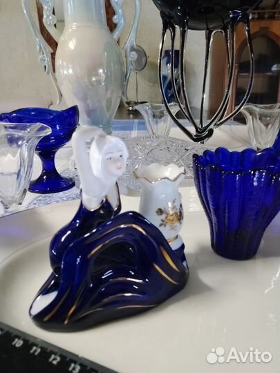 Блюдо Кузнецов; статуэтки