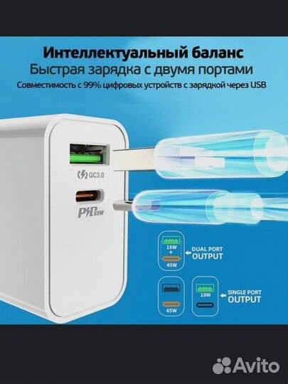 Адаптер питания PD 65W hoco C113A