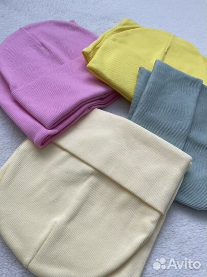 Шапка и снуд в рубчик новая