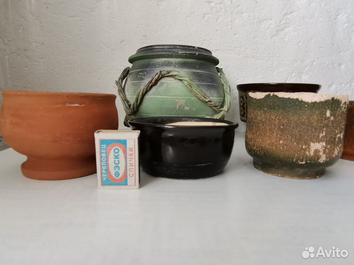 Кашпо горшки плошки керамика, мини сад, от