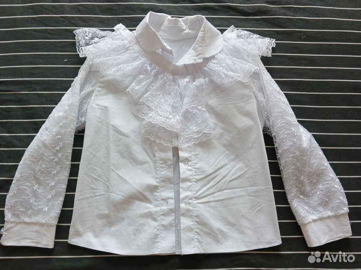 Блузка школьная нарядная 128-134