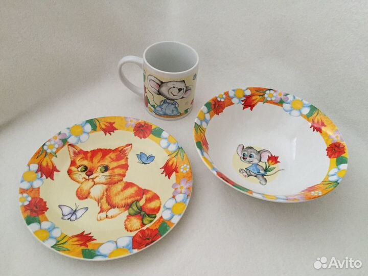 Новый подарочный набор детской посуды