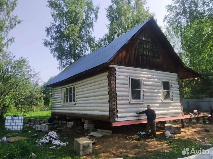 Ремонт фундамента, замена венцов, подъем домов