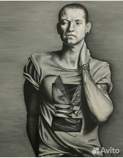 Картина маслом, портрет Честера Беннингтона