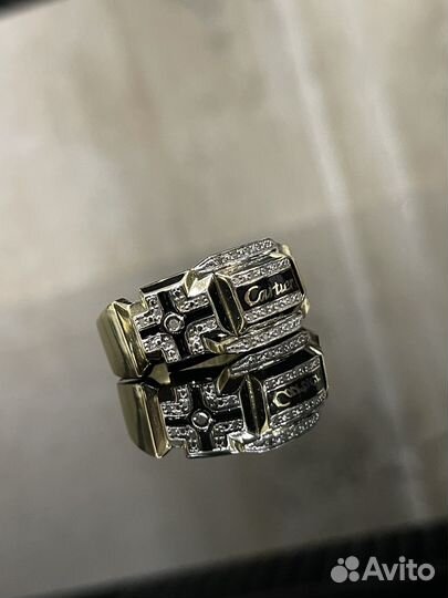 Мужская золотая печатка Cartier с бриллиантами