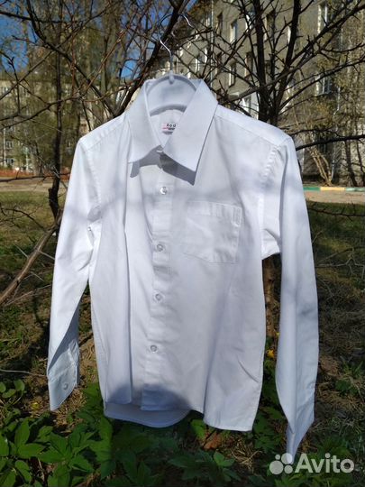 Белая праздничная/школьная рубашка р.122