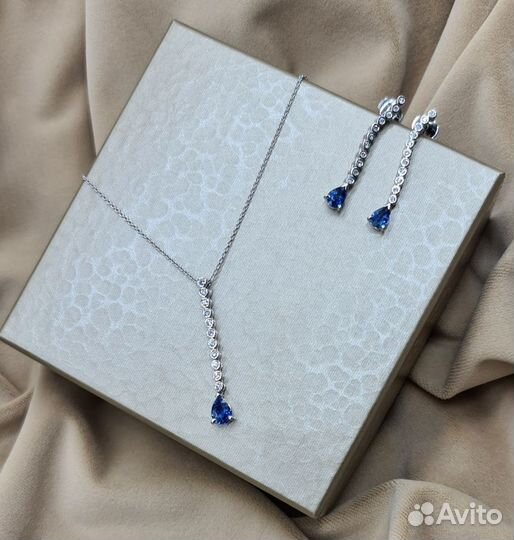 Salvini серьги с бриллиантами и сапфирами