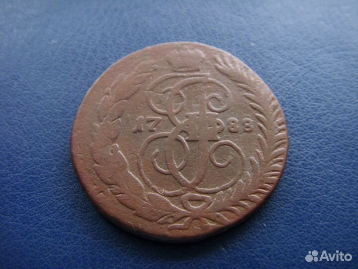 2 копейки 1788 год.перечекан с 4 копеек барабаны