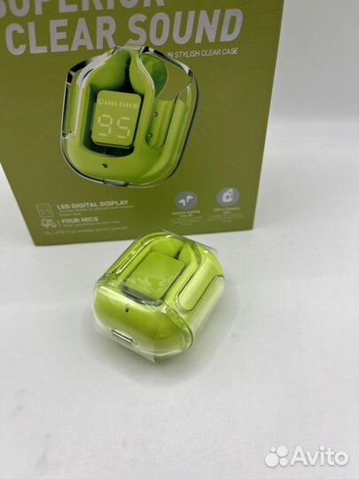 Bluetooth наушники AceFast Crystal T6/AT6 Green