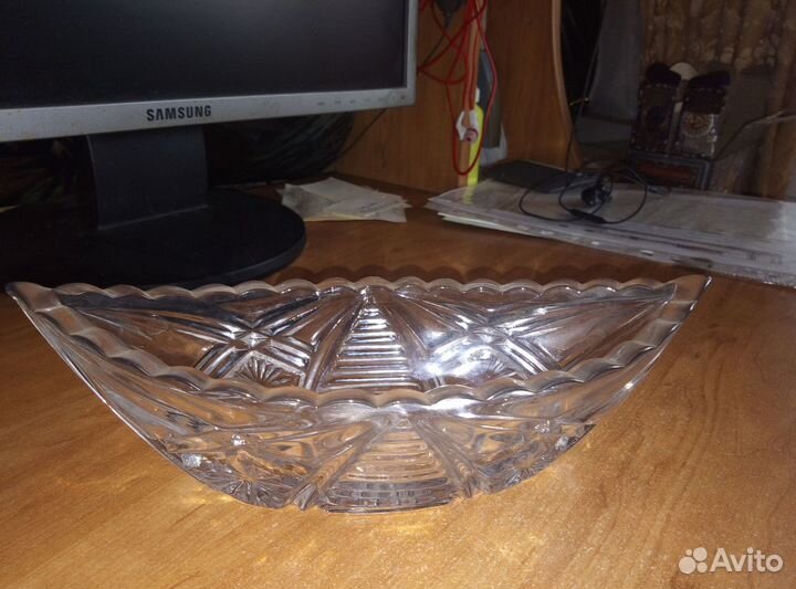 Ваза, ладья хрустальная производство СССР