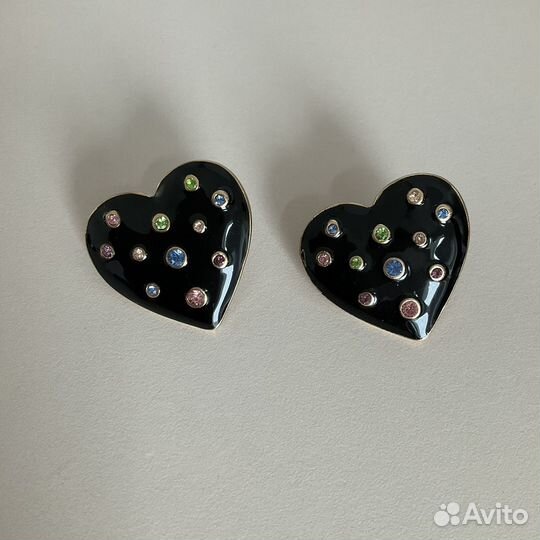 Серьги сердца стильные