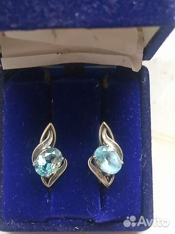 Серьги с топазами серебро 925