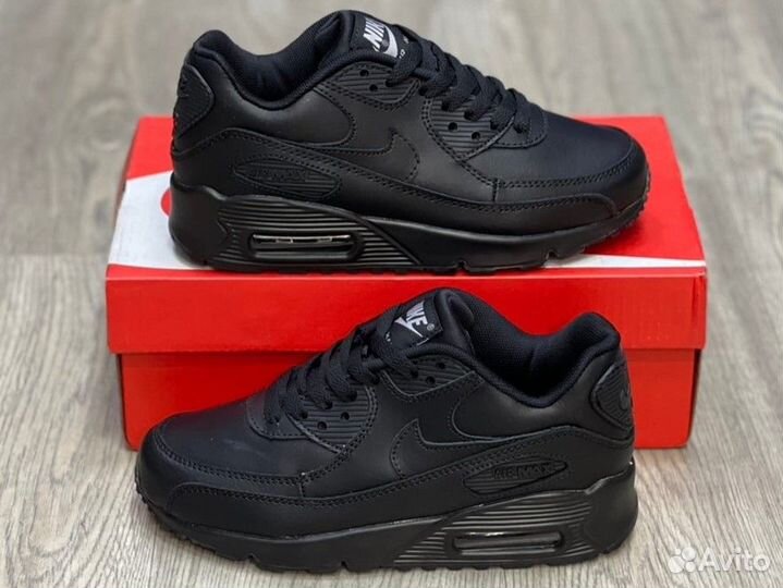 Кроссовки Nike Air Max 90 Leather Black (36-45)