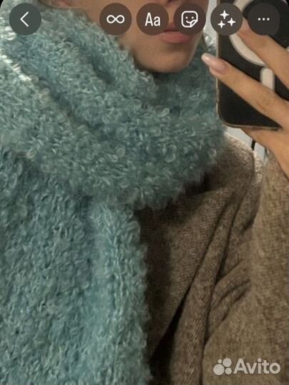 Вязаный очень длинный шарф