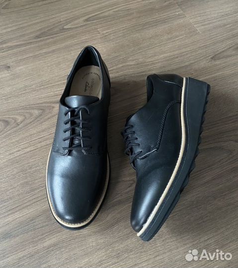 Кожаные туфли дерби ботинки Clarks eur 39