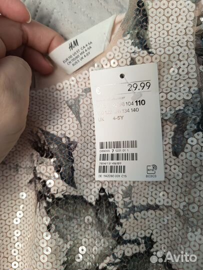 Платье для девочки нарядное H&M 110