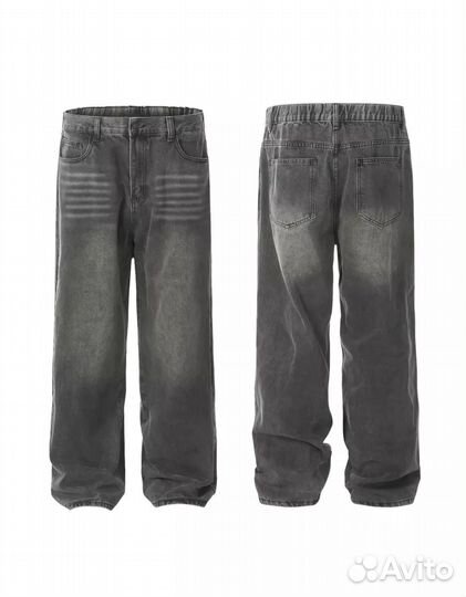 Джинсы широкие мужские трубы оверсайз (унисекс)