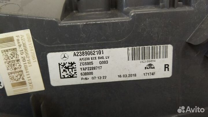 Фонарь задний правый Mercedes-Benz E238 / C238