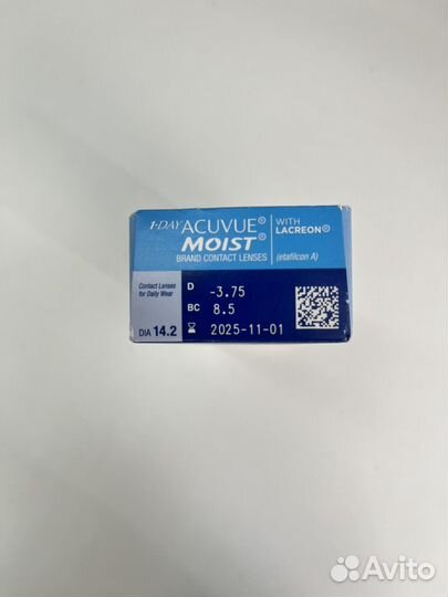 Линзы 1 day acuvue moist -3,75