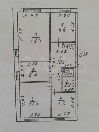 4-к. квартира, 71,5 м², 1/5 эт.