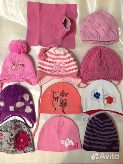 Шапки шлем до 6 лет манишки и варежки