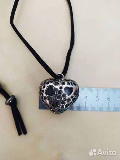 Кулон Сердце подвеска на шнурке