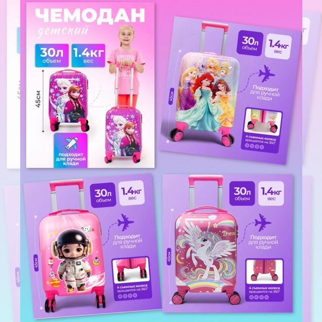 Чемодан детский на колесах