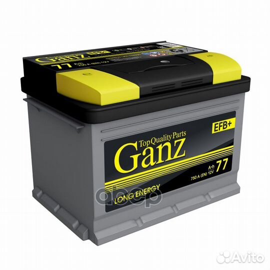 Аккумулятор ganz EFB 77 А/ч обратная R+ 278x175
