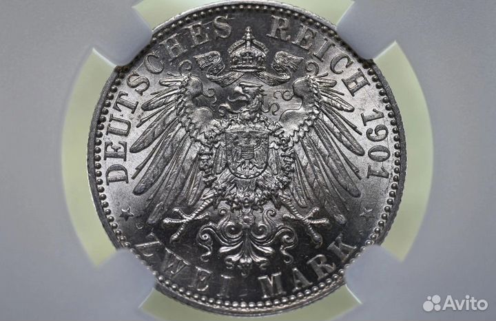 2 Марки 1901года Германия Пруссия слаб HPP ms62