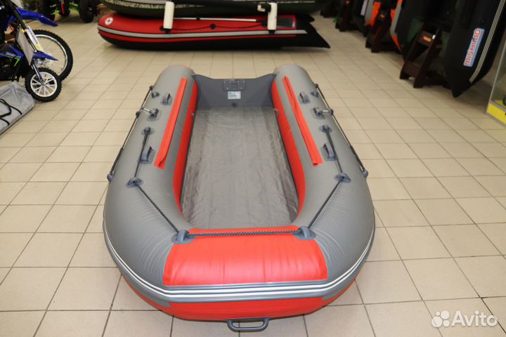 Лодка драккар 3600 нднд hant-PRO красно-серая