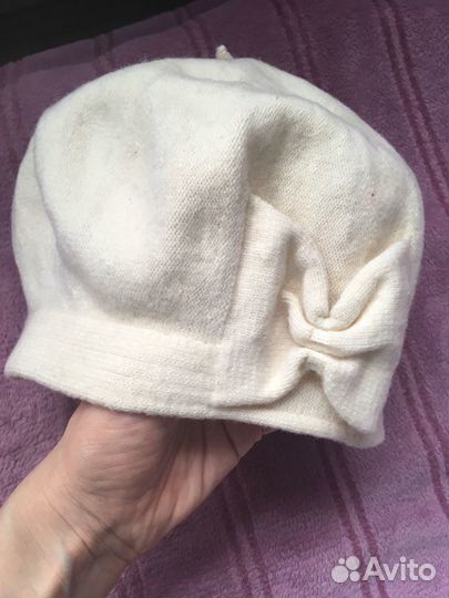Берет для девочки шерсть 100