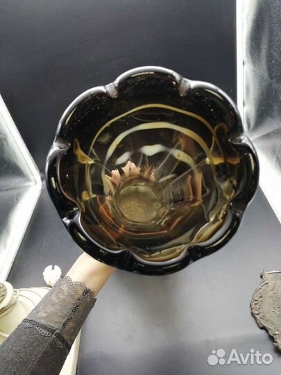 Ваза огромная стекло СССР 