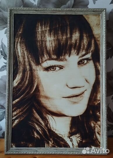 Выжигание портретов по фото на дереве Подарок