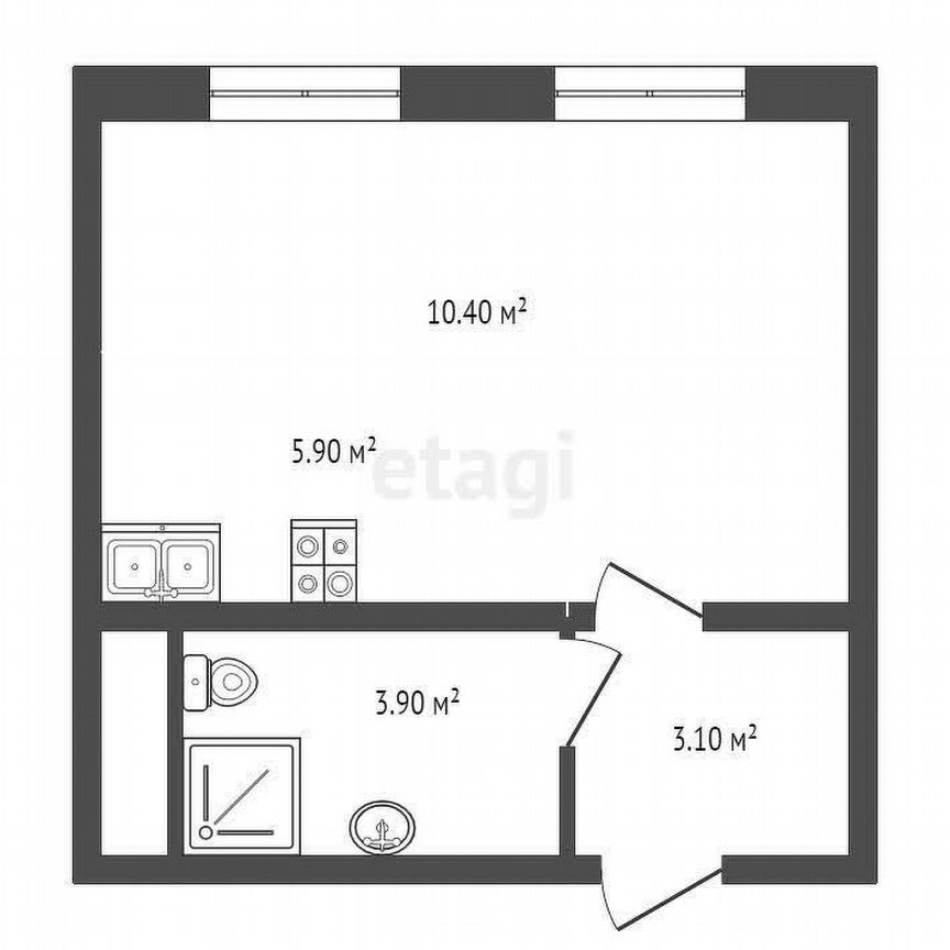 Квартира-студия, 23,3 м², 7/16 эт.