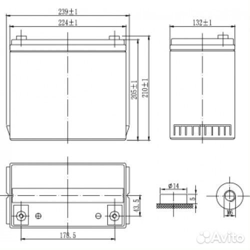 Аккумуляторная батарея Delta GX 12-55