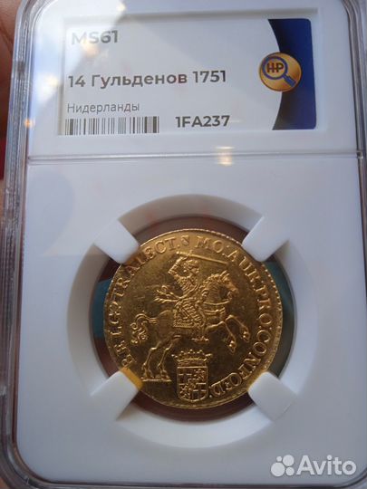 14 гульденов 1751 год. Нидерланды