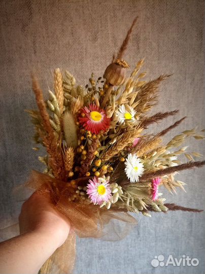Букет из сухоцветов. Свадебный букет