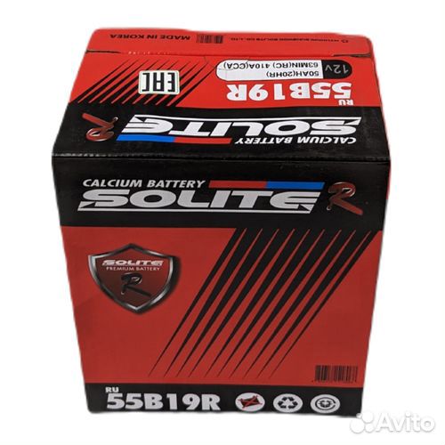Аккумулятор Solite R 55B19R (50Ач, 410А)