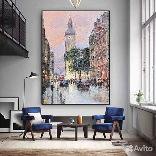 Картина маслом Париж Ручная работа
