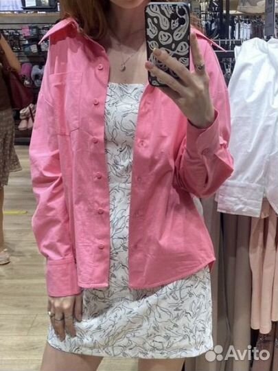 Рубашка розовая женская