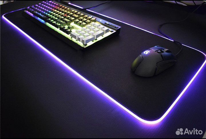Коврик для мыши и клавиатуры большой LED/RGB