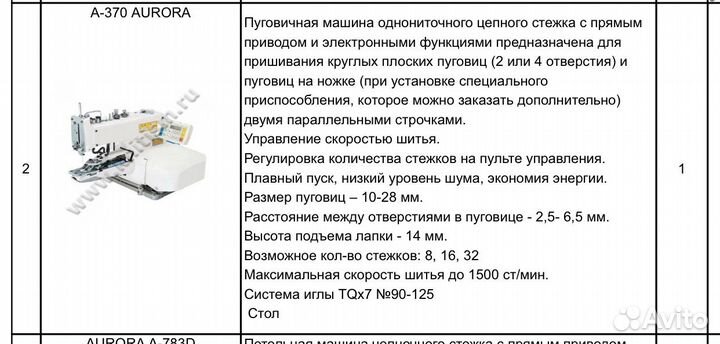 Пуговичная машина с прямым приводом aurora A-370