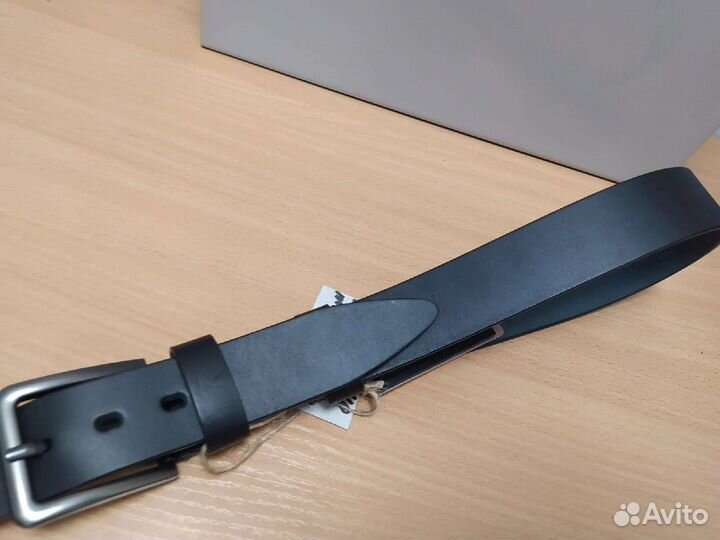 Мужской ремень из натуральной кожи. Джинсовый