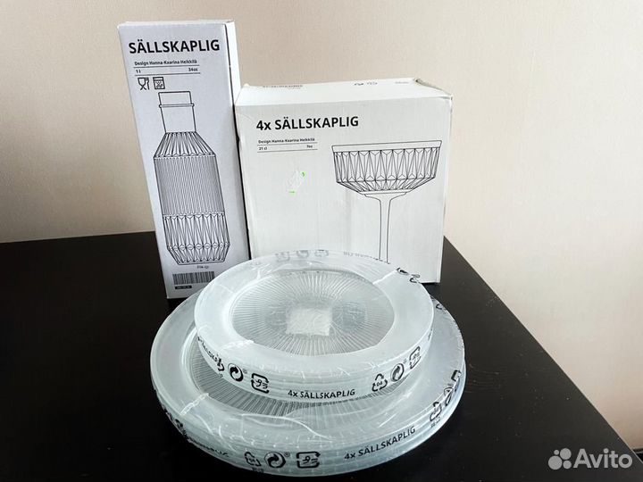 Бокалы тарелки графин Икеа Сэлльскаплиг