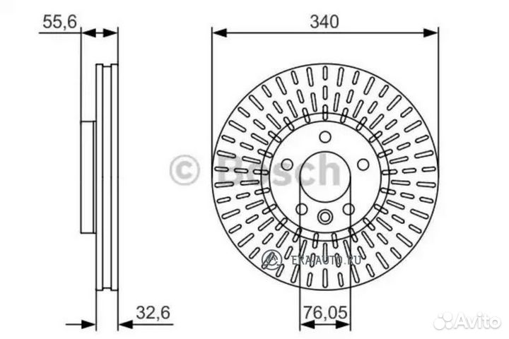 Bosch 0986479546 Диск торм. пер.вент. 340x32.5 5 о
