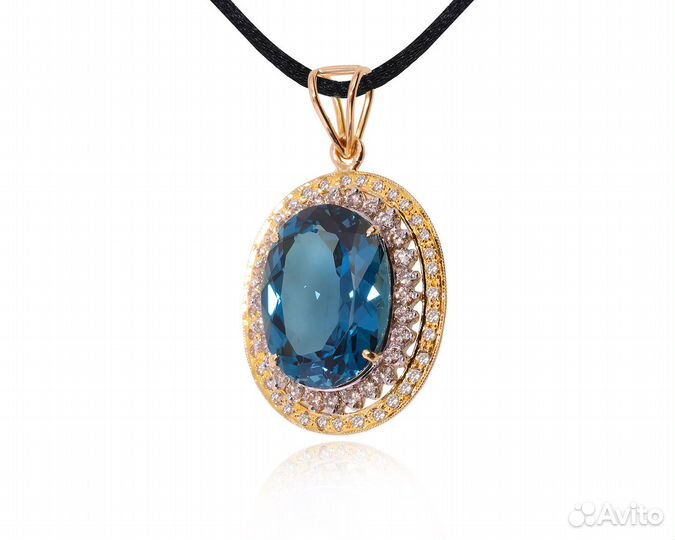 Золотой кулон с топазом и бриллиантами