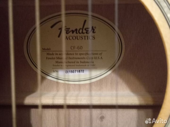 Акустическая гитара fender CF60 -Folk