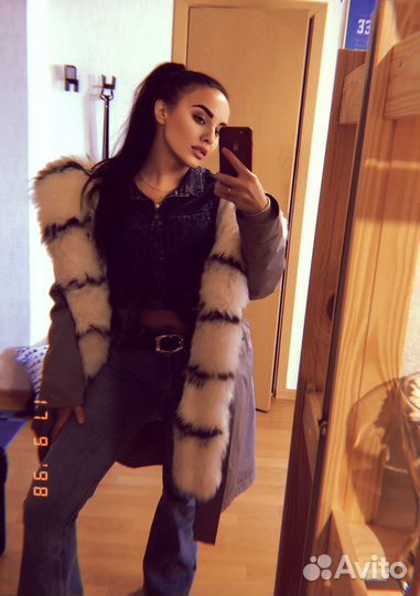 Парка с натуральным мехом