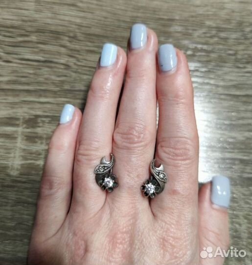 Сережки СССР серебро