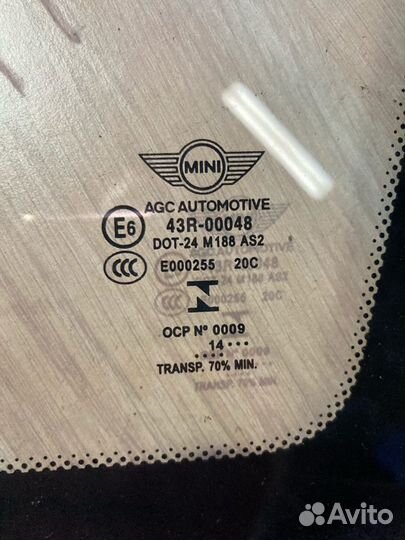 Стекло заднее правое Mini Cooper F55 глухое